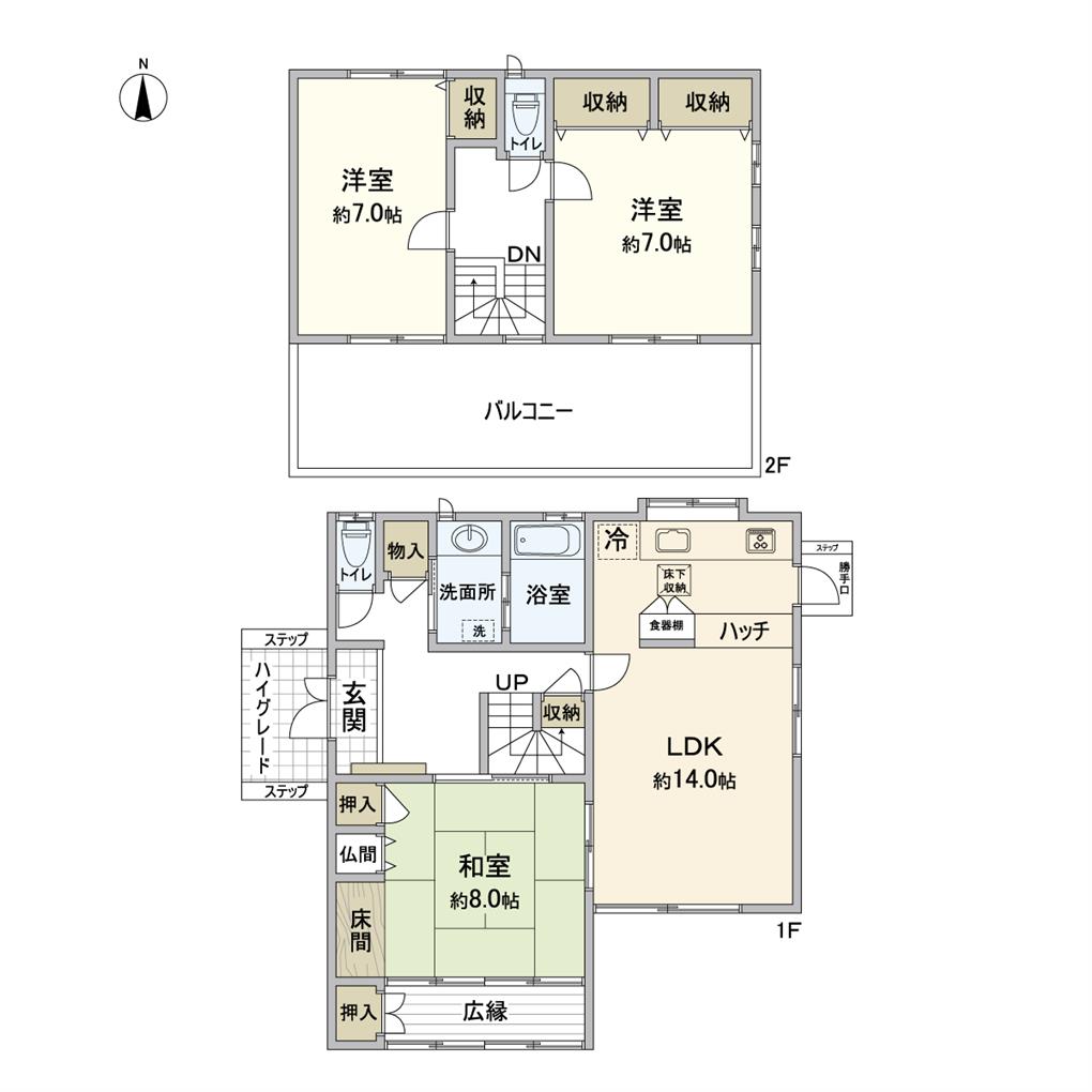 上富野三丁目　戸建 間取り図