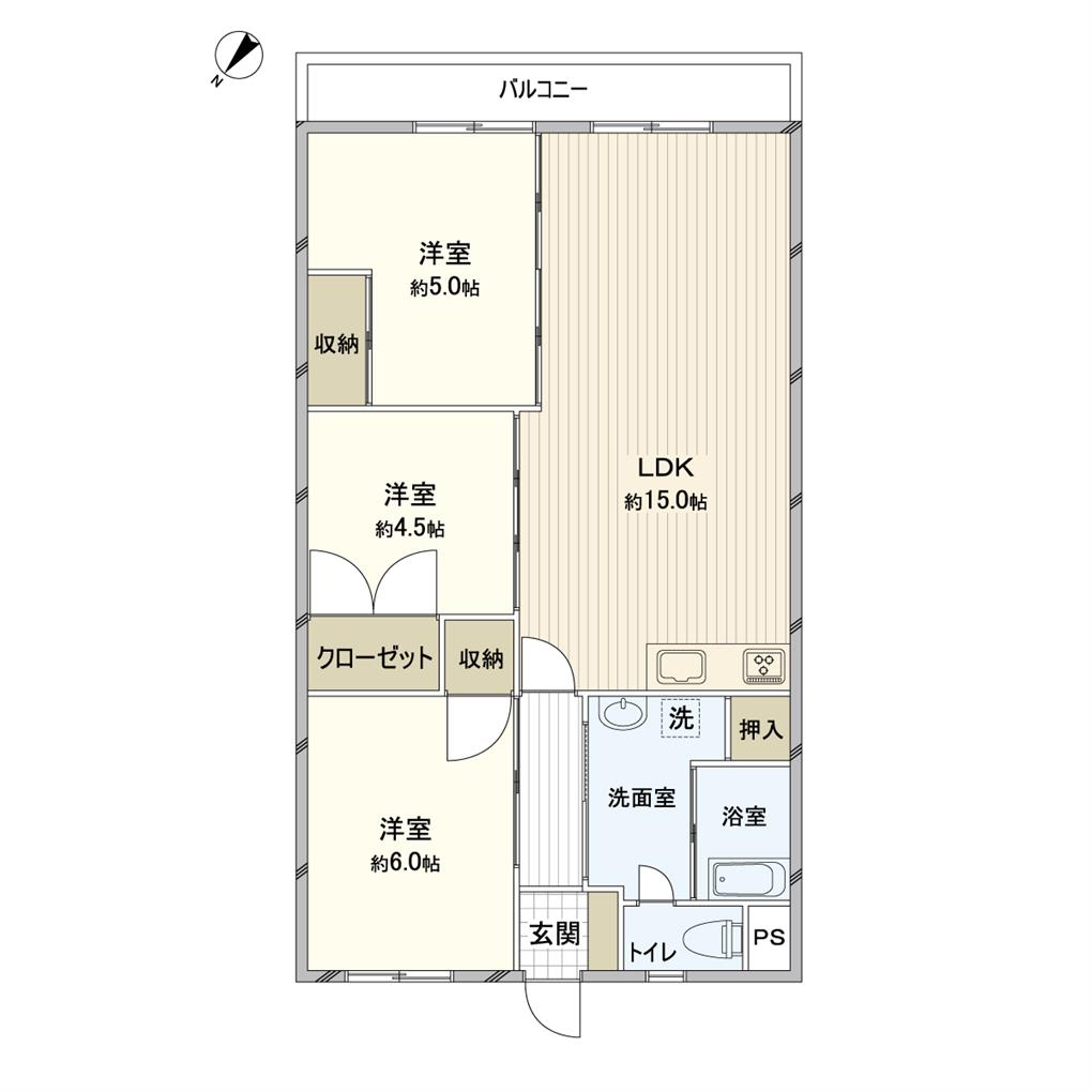 幸町サンライズコーポラス 間取り図