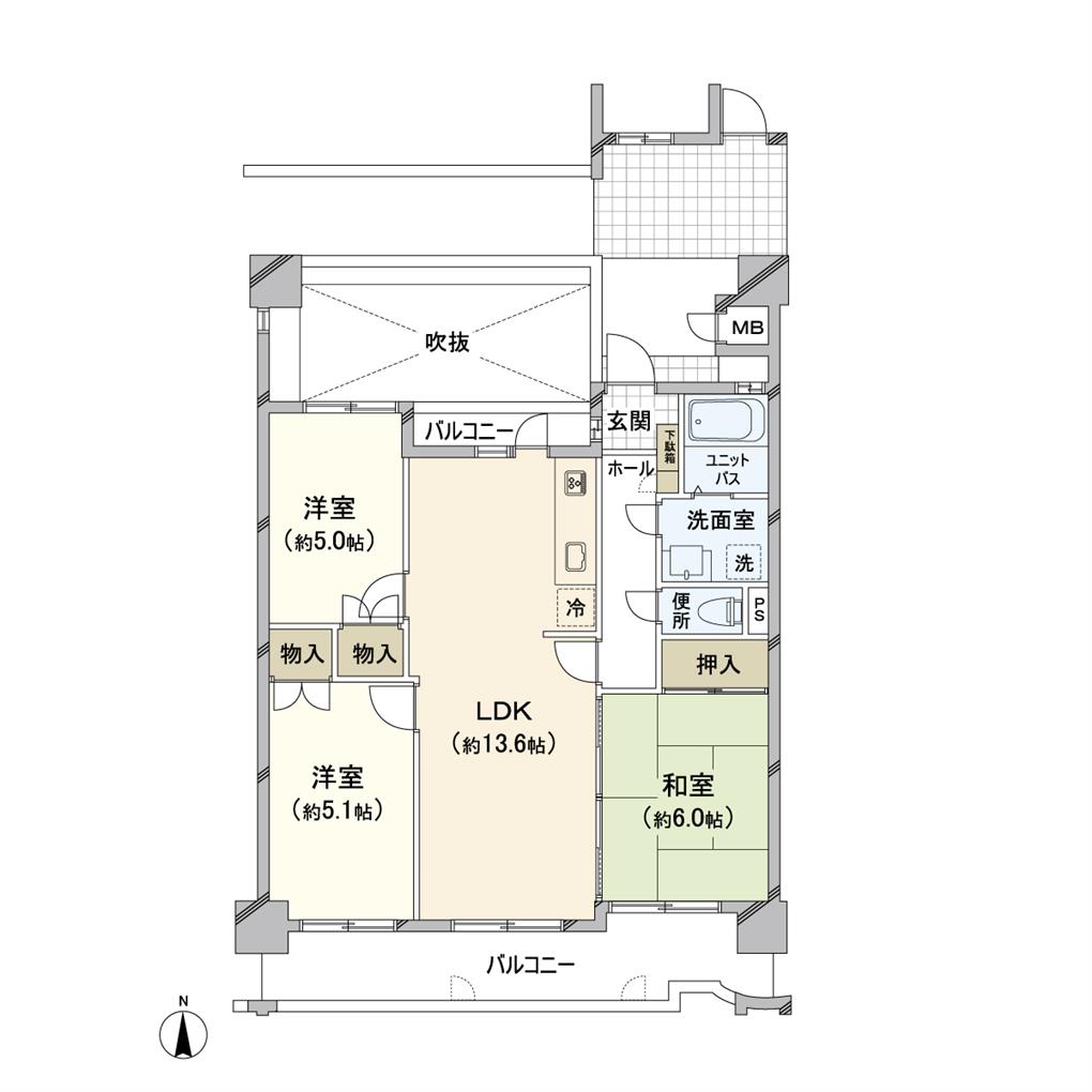 サンライフ下二十町 間取り図