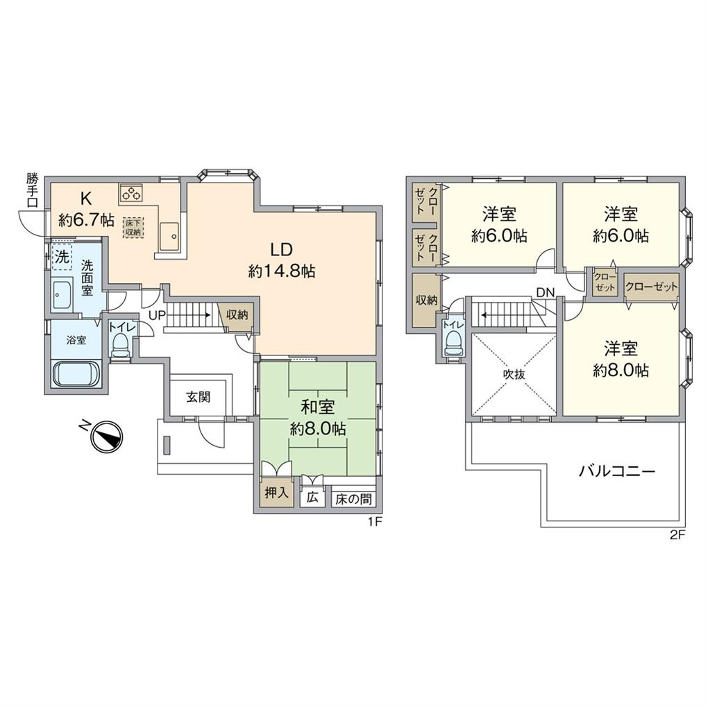 舞ケ丘五丁目戸建 間取り図