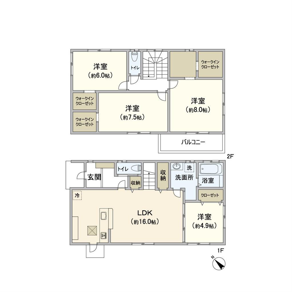 中間市太賀3丁目戸建 間取り図