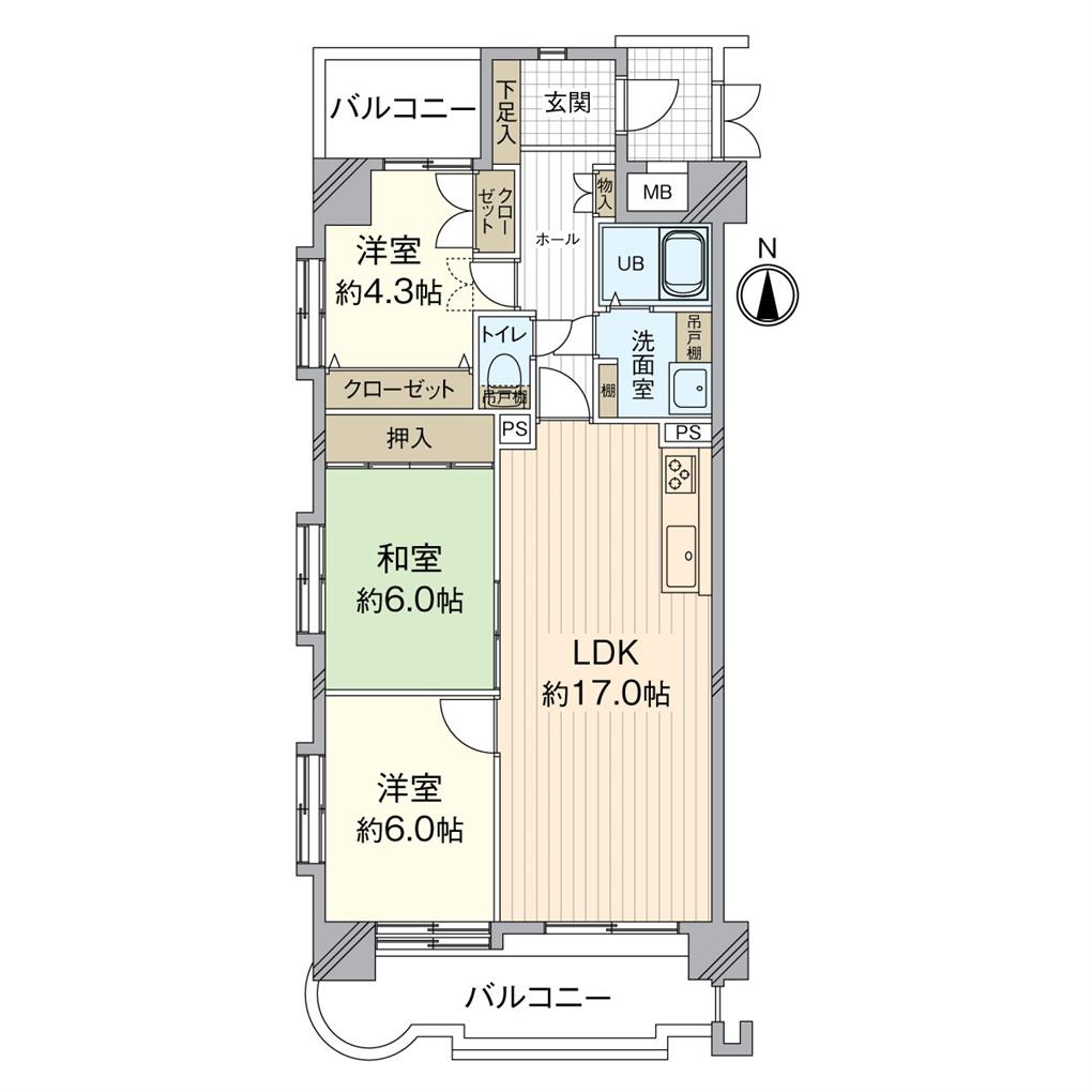 オークランド西本町 間取り図