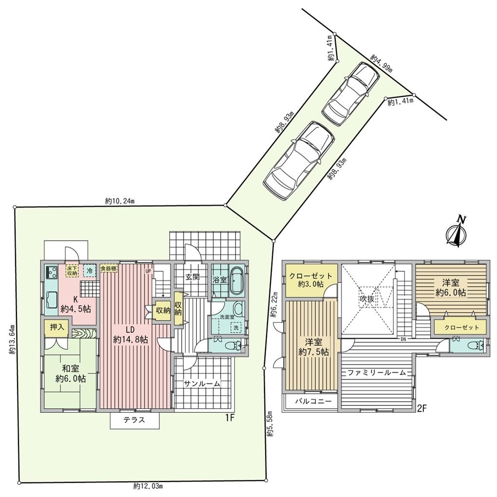 祇園原町戸建 間取り図