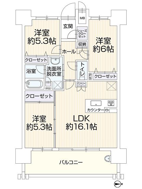 グランドキャッスル三ヶ森ステーションアヴェニュー 間取り図