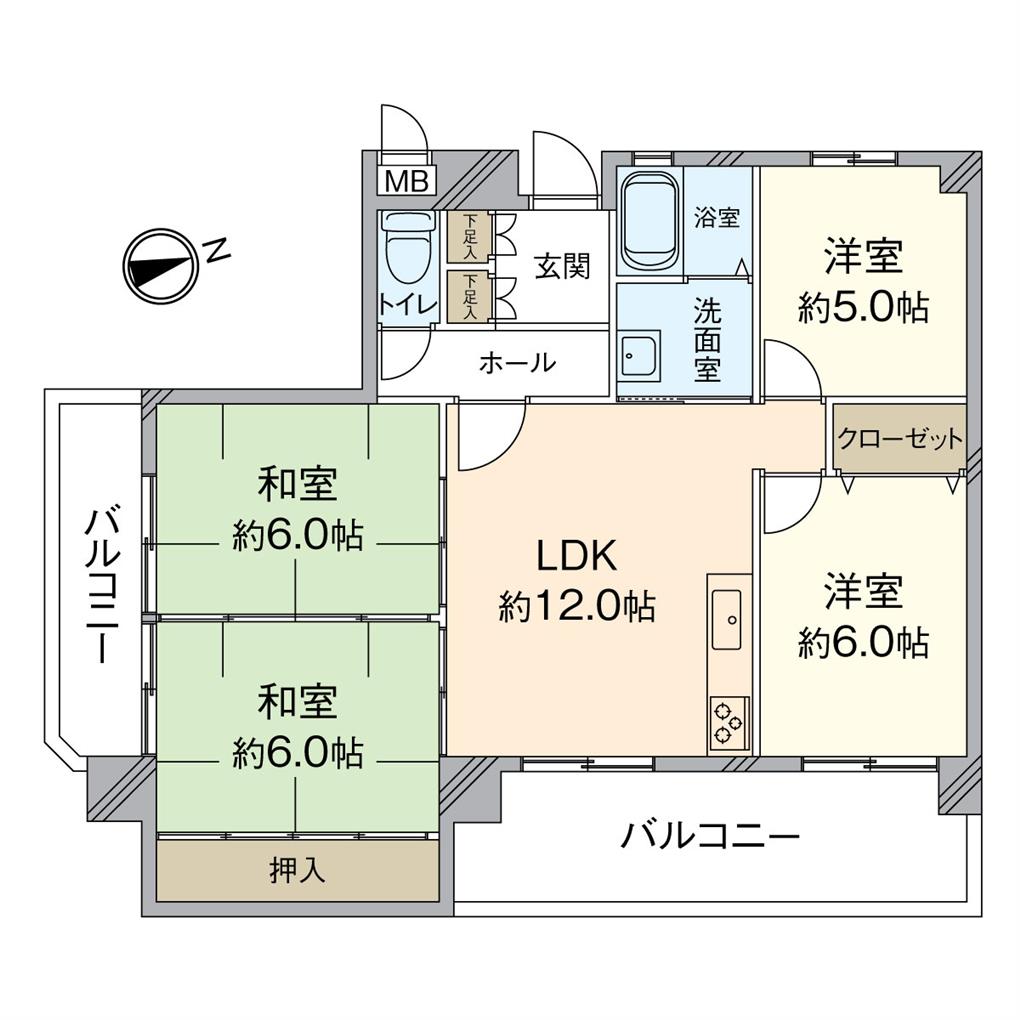 リヴィエール下到津 間取り図