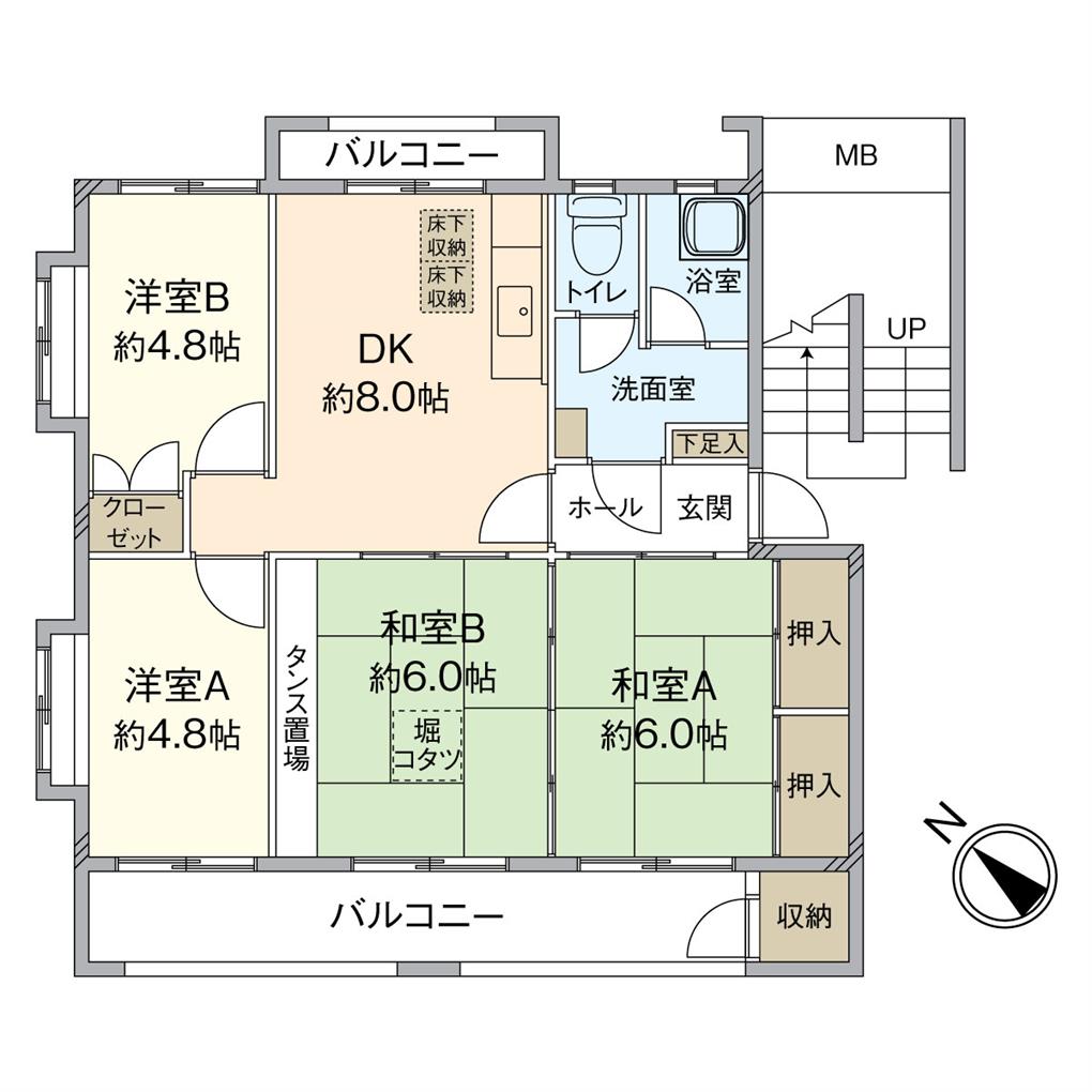 エメラルドタウン本城Ｂ棟 間取り図