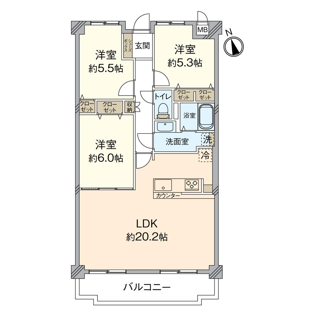 ペルル湯川新町壱番館 間取り図