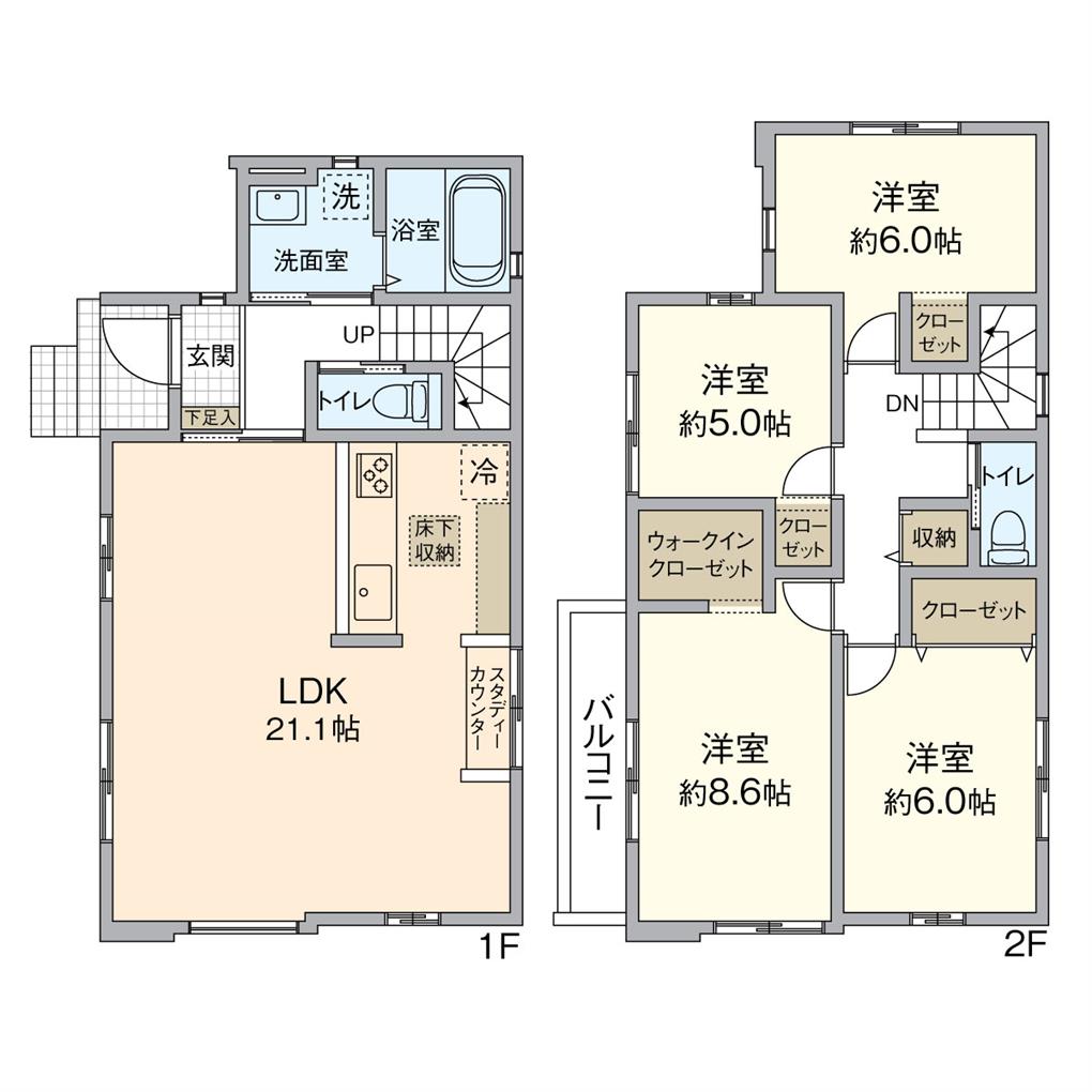 湯川新町 新築戸建 間取り図