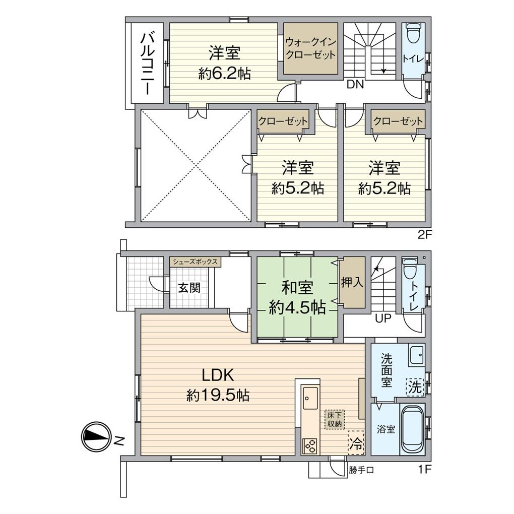 長尾４丁目10号新築戸建 間取り図