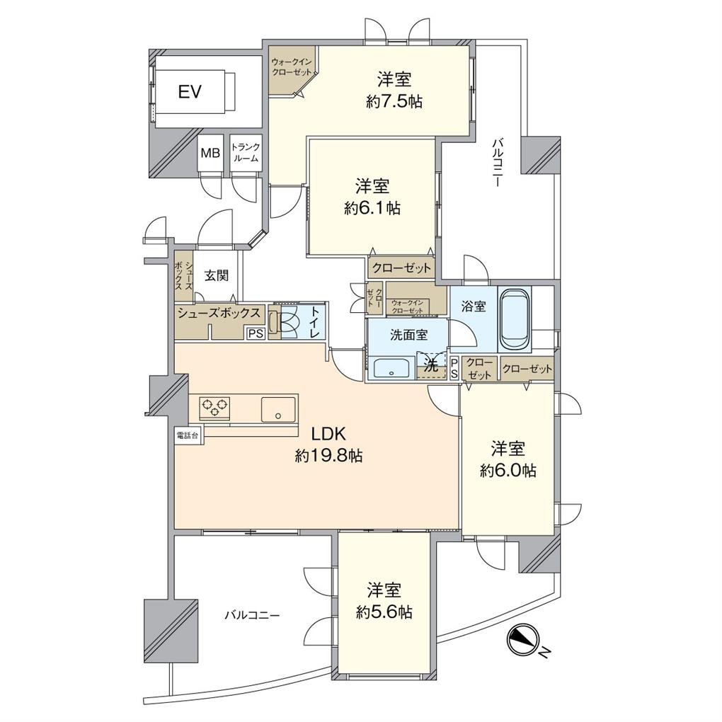 グランドパレス小倉香春口 間取り図