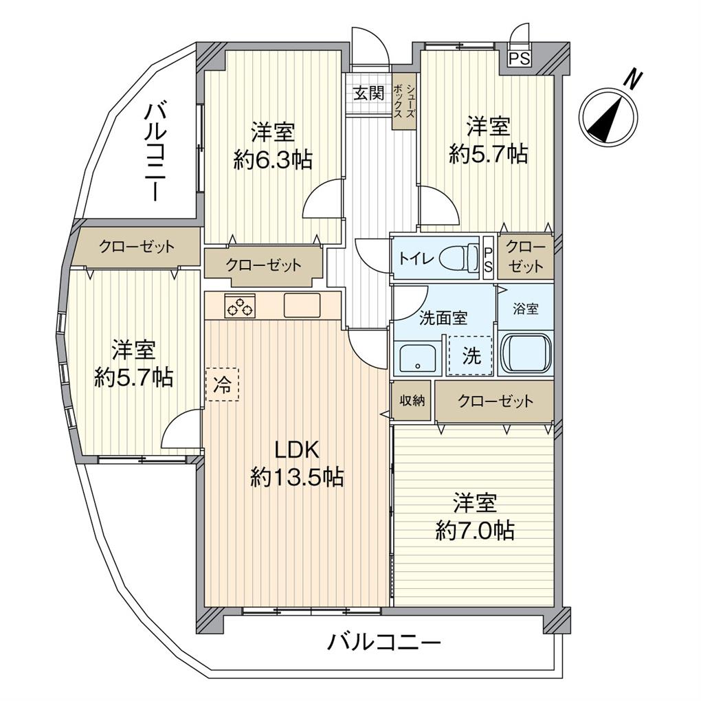 コーポランド三ヶ森 間取り図