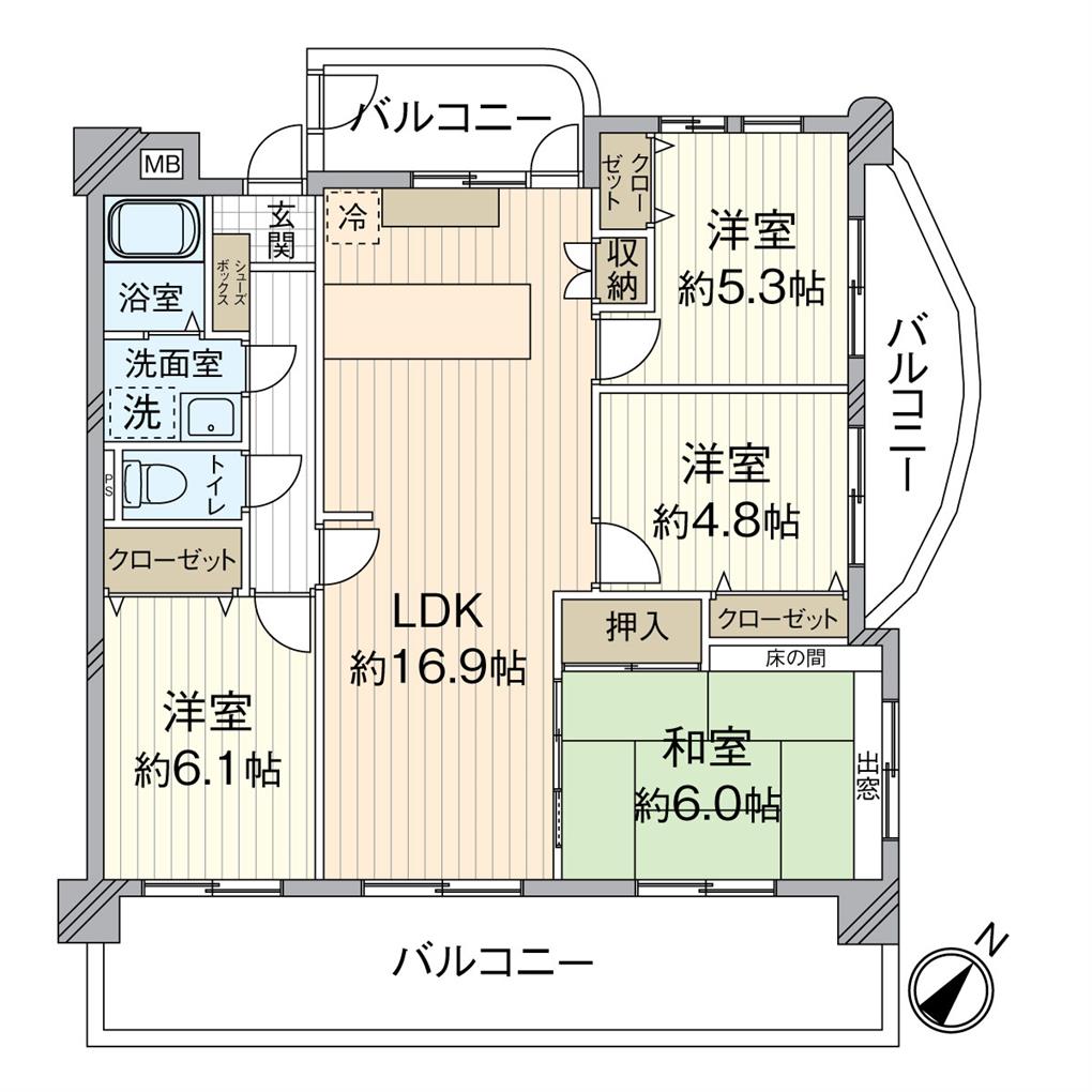 サンライフ三ヶ森Ⅱ 間取り図