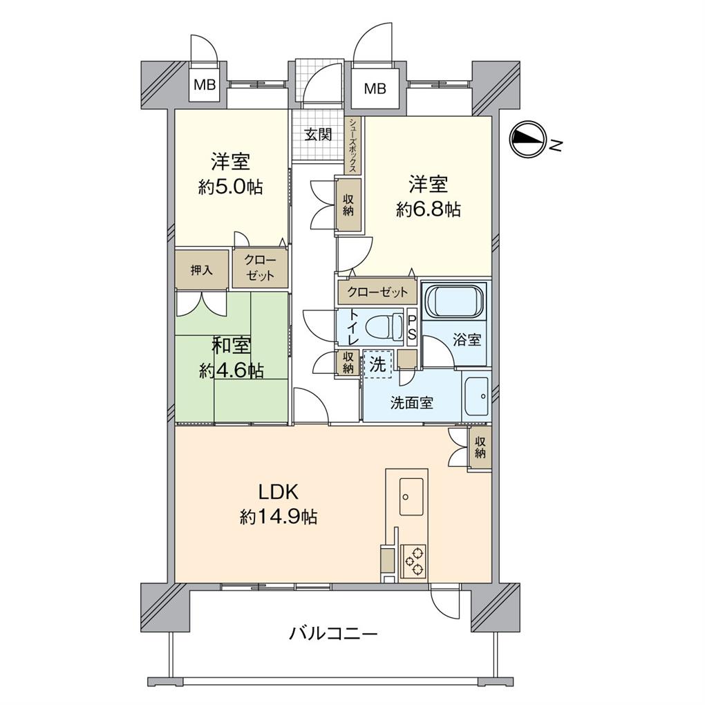 グランドパレスフォレストガーデン山手 間取り図